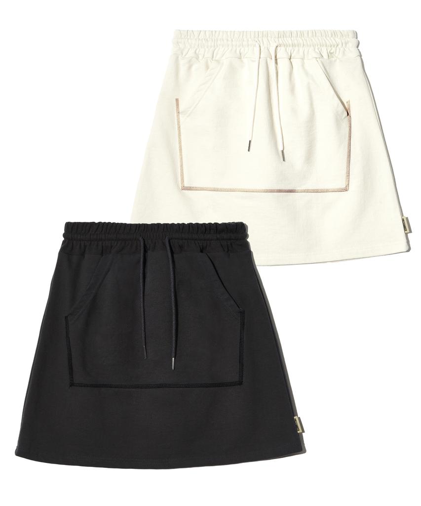 Peace Maker Pocket Sweat Mini Skirt (Charcoal)