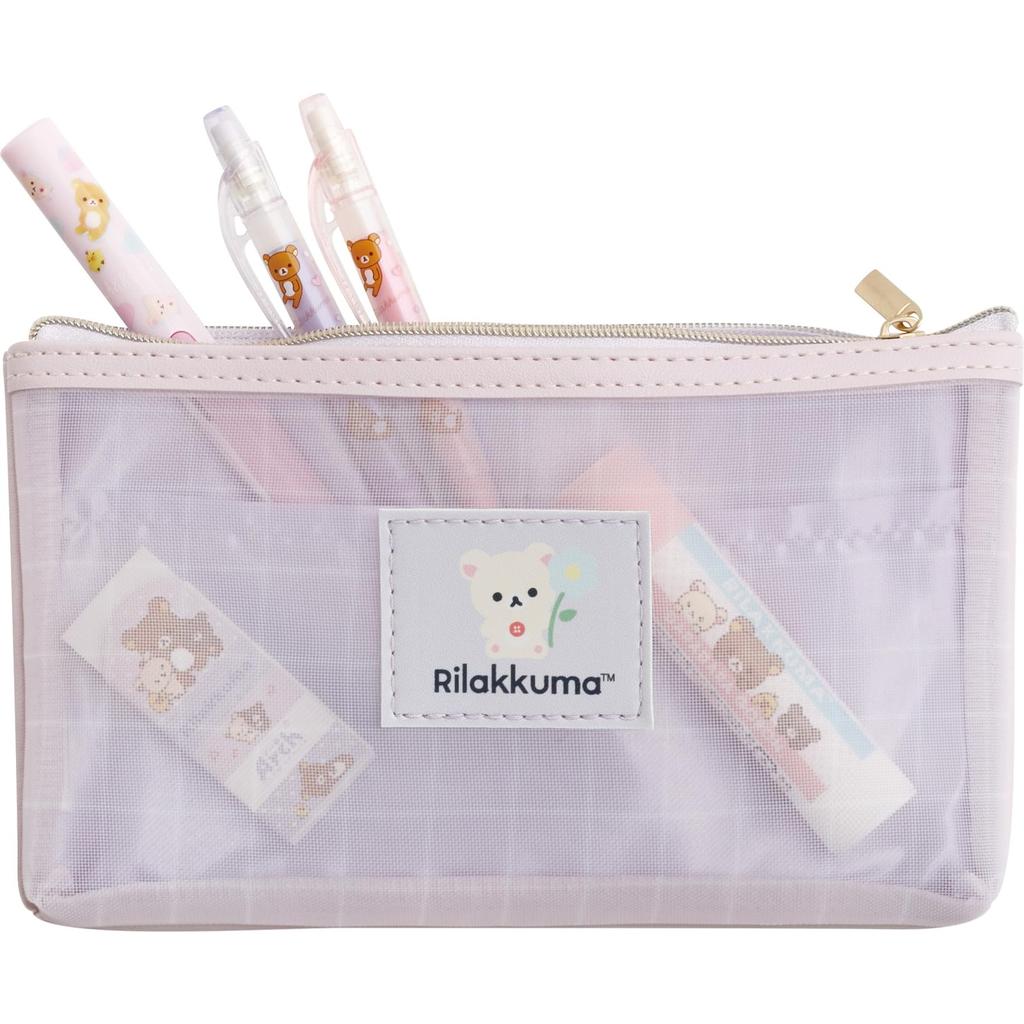 Rilakkuma Mesh Pen H115 X W190 X D20mm San-X Pouch, Korilakkuma, PT19602,