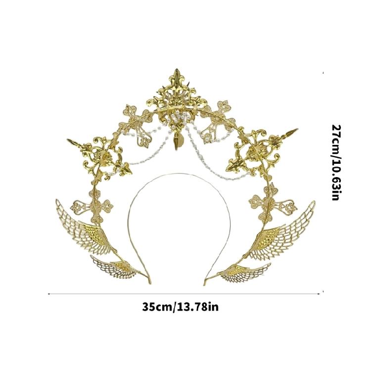 Heiligenscheine Kronen Marien Göttinnen Stirnband Göttinnen Kopfschmuck Kopfschmuck Tiaras Kronen Halloween Cosplay Hochzeitskostüm
