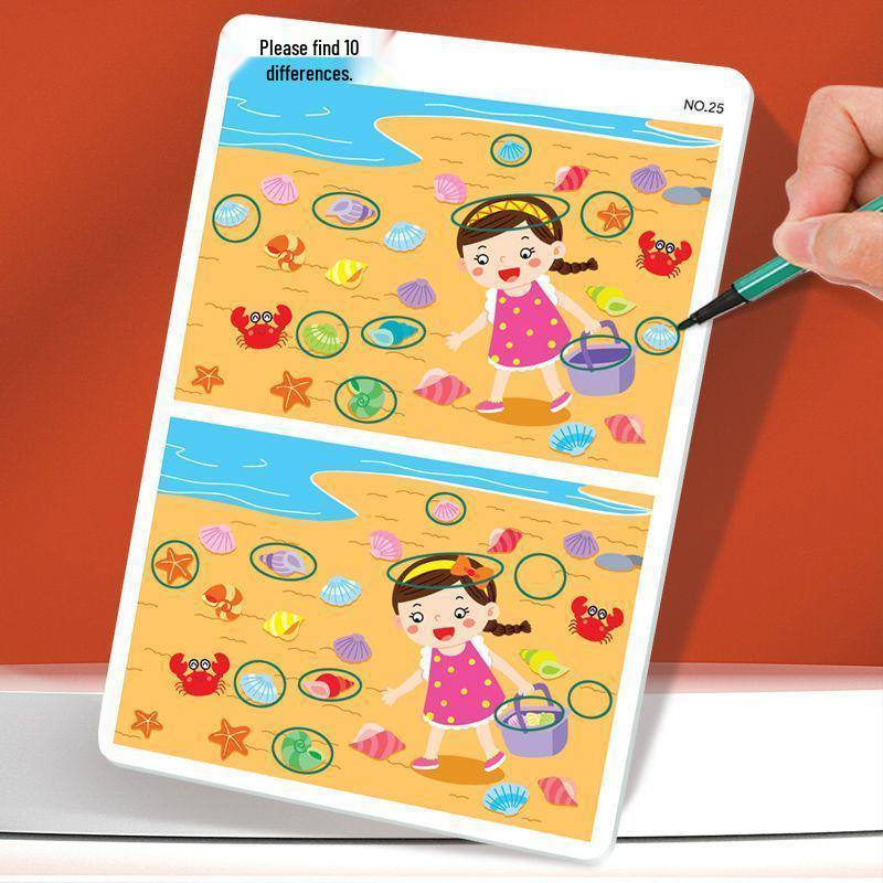 Spot the Difference Logic Maze Cards for Ages 3-6: Educational Game for Kids