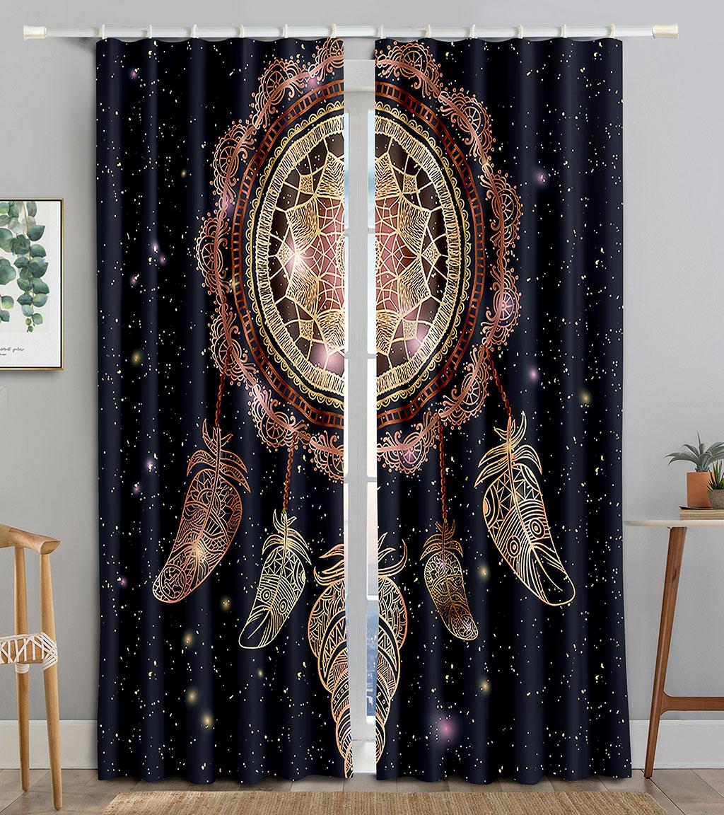 

Ready-assembled Luxry Dream Catcher Sunshade Light Sheer Window Curtain Panels Perfect Kids Sleeping Room Living Indoor Room Bath Rooms Food Prep W50 X H130(CM)X2&Hook