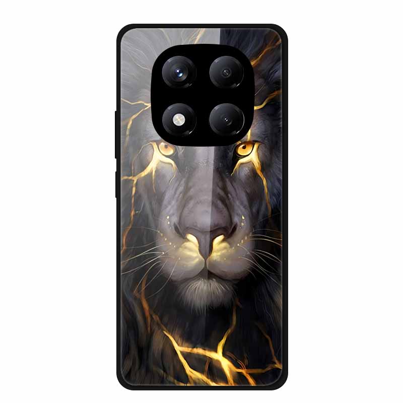 Tempered Glass Phone Case for Redmi Note 14 Pro 4G Cover Lion Wolf Hard Shell for Xiomi Redmi Note14Pro 4G Note 14Pro Cover Cool