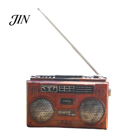 Cafe Vintage Decoration Item Radio Model Desk Ornament, Retro Home Toy, Lightweight Ornament Distressed Finish for Living Room Office Decor