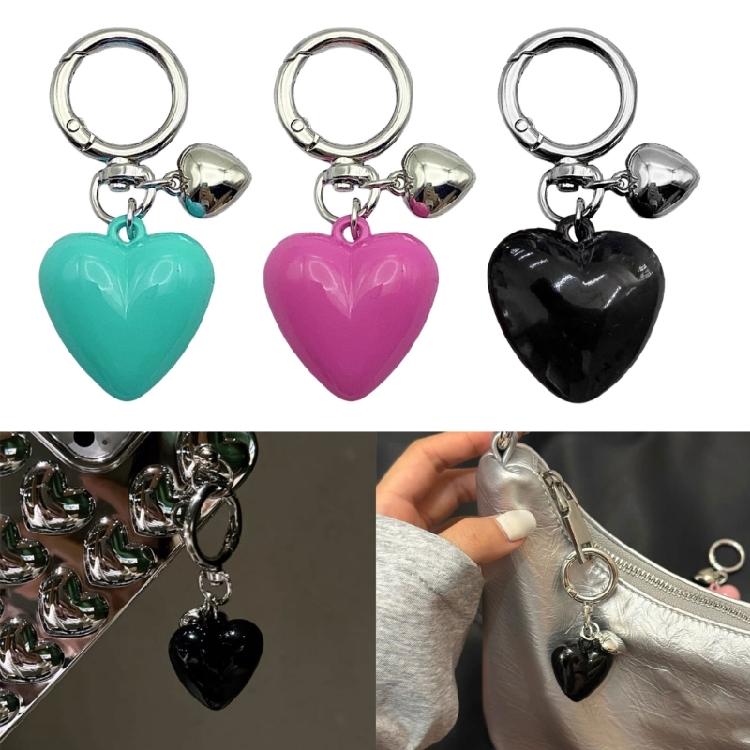 Elegant Big Heart Key Chain Crafted with Resin and Alloy Multifuntional Addition to Fashion Ensembles for Any Occasion