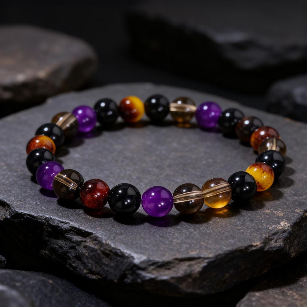 Festive Gifts Black Onyx Amethyst Tiger Eye Smoky Quartz Beaded Bracelet Minimalist Fashion Jewelry for Men Women Daily Wear Gift