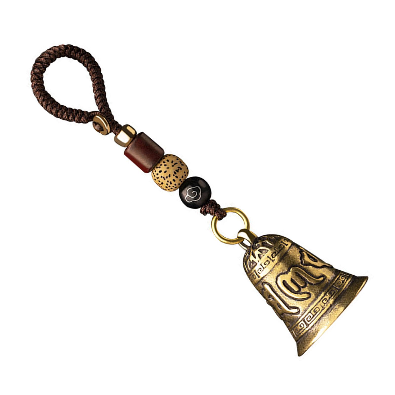 

Feng Shui Bell Exquisite Carving Strong Durable Metal Antique Style Car Hanging Bell for Bag Keychain Backpack