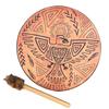 Shamanic Drum Bird Pattern Polyester Imitation Sheepskin Vintage Round Instrument Drum 25cm