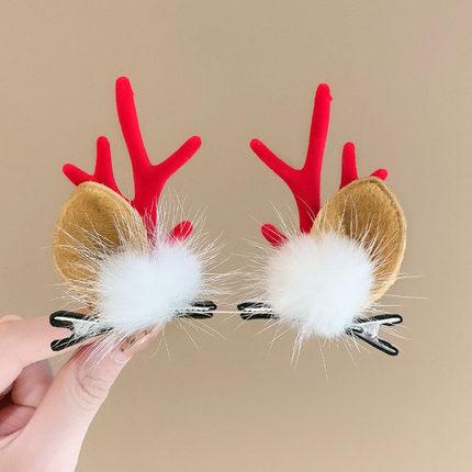 Creative Christmas Hair Clips for Girls Deer Ear Party Headbands Xmas Hats Shape Hair Clips Hairpin Antlers Festive Headdresses