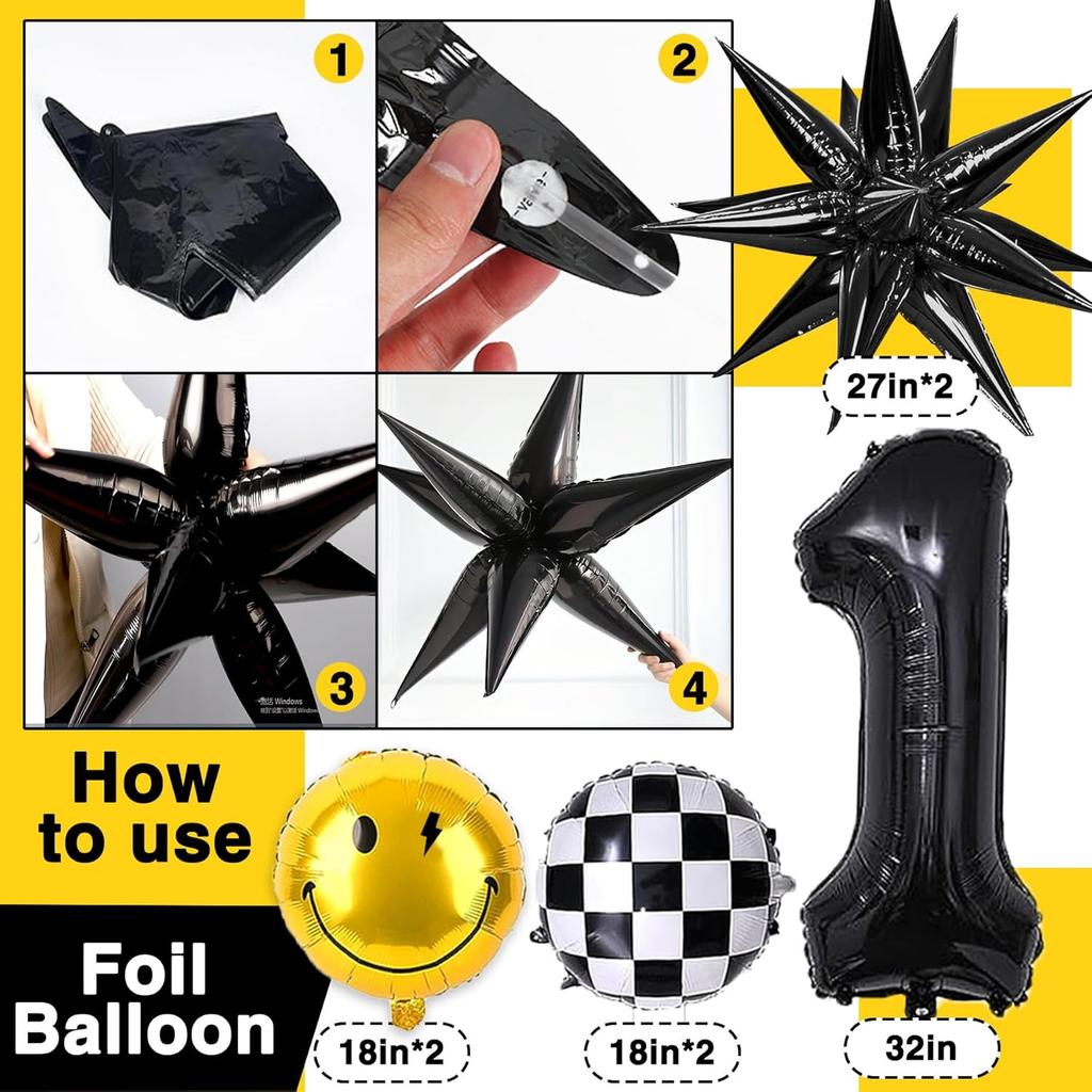 One Happy Dude Birthday Decorations, One Happy Dude 1st Birthday Party Decoration, Backdrop Balloons Garland Monthly Photo Highchair Banner Balloon