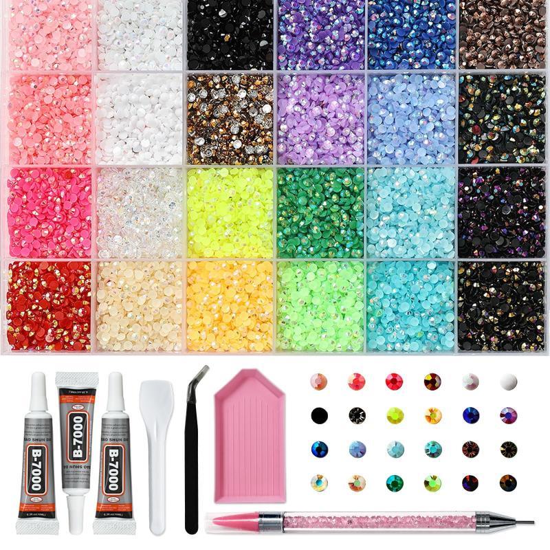 Minimalist Shiny Half-Round Rhinestone Nail Art Accessories 3Mm Flat-Back Resin Nail Rhinestones, Diy Nail Craft Decorations