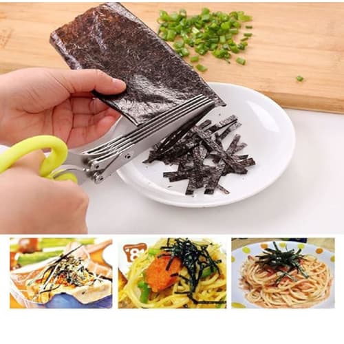 3-Piece Set: Herb Cutter Scissors, 5-Blade Kitchen Scissors, Shredder Scissors, Onion Scissors, 5-Blade Kitchen Scissors, All-Purpose Scissors, and Ve