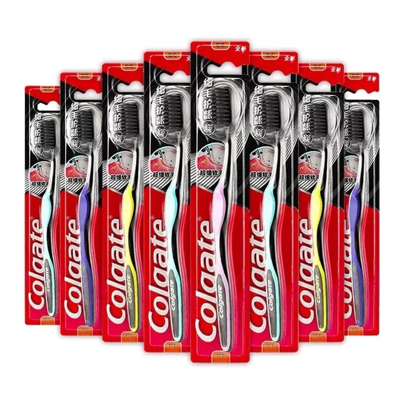 8PCS Random colors  Bamboo Charcoal Toothbrushes -Fine Soft Bristles,Oral Health, Adult Family Pack, Gentle Teeth Cleaning Tools