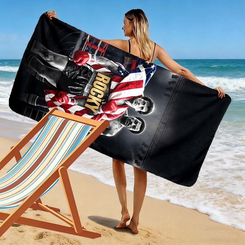 Boxer Patriotic Shorts Print Beach Towel Large Soft Quick Dry Towel For Beach Camping Swimming