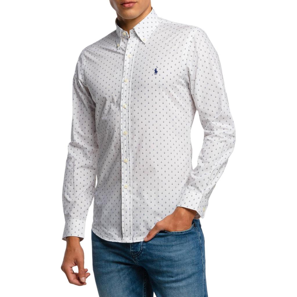 Ralph Lauren Polka Dot Single-Breasted Collar Long Sleeve Shirt Men shirts 710795269-004