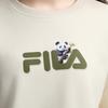 FILA HERITAGE Panda Embroidery Trendy Casual Versatile Crew Neck Pullover Sweatshirt Women Vapor White F51W538201FIV