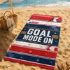 Vintage Star Stripe Soccer Beach Towel Goal Mode On Football Graphic Outdoor Pool Travel Towel For Football Fans