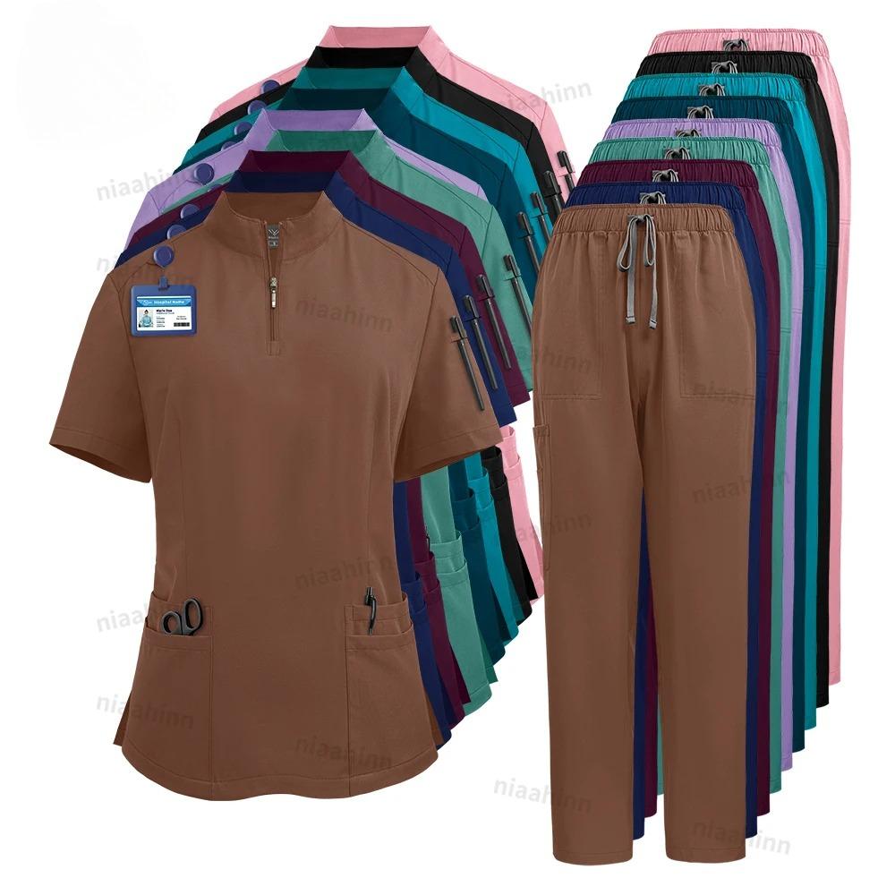 Uniformi chirurgiche Niaahinn, abbigliamento medico per donna, multicolore, per clinica veterinaria, ospedale per animali, clinica dentistica.