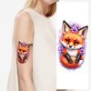 9pcs Temporary Tattoo Colorful Realism Crow Chameleon Fox For Women Adults Shoulders