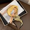 Folded silk scarf women's spring and summer new thin scarf small scarf versatile fashion commuter color matching small shawl tied bag streamer