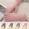 New Dralon Winter Gloves Solid Color Full Finger Full Finger Gloves Coldproof Windproof Driving Mittens Women Girls Gift