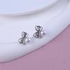 Elegant Zircon Bow & Pearl Stud Earrings for Women - 2024 Trendy High-End Luxury 