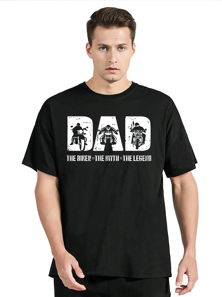 

Men T Shirt Dad The Biker The Legend Print Summer Top Tees Men Black Harajuku Fashion Tshirts Father s Day O-neck Street T-Sh... S разноцветный