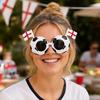 Fußball-Event-Sonnenbrillen, Stadion-Jubel-Sonnenbrillen, Schwarz-Weißer Fußballrahmen, Nationalflaggen-Sonnenbrillen, Neuartige Foto-Requisiten für Partys