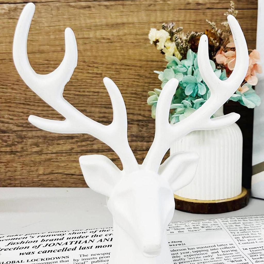 Deer Silicone Mold Deer Head Christmas Plaster Molds 3D Deer Head Shape Cake Topper Mold 3D Mould For Fondant Candy Cupcake