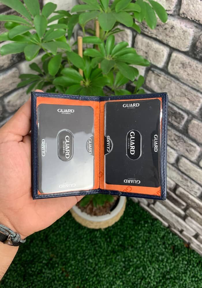 Guard Navy Blue Nappa Leather Card Holder