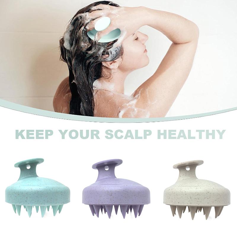 Scratching Comb Massage Brush Hairdressing Tool Hair Wash Brush TPE+Wheat Straw Hair Wash Brush Head Brush Scalp Stop Itch