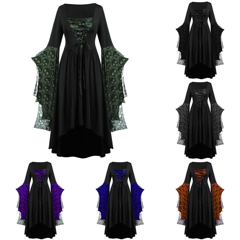 2024 Trendy Women's Halloween Role Play Skeleton Wrap Dress Long Skirt With Unique Patterns