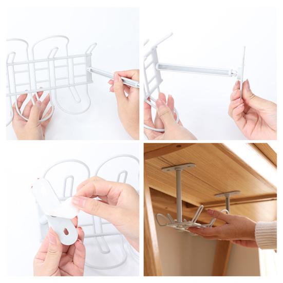 Home Table Bottom Steckdosenhalter Hängeregal Drahtkorb Organizer