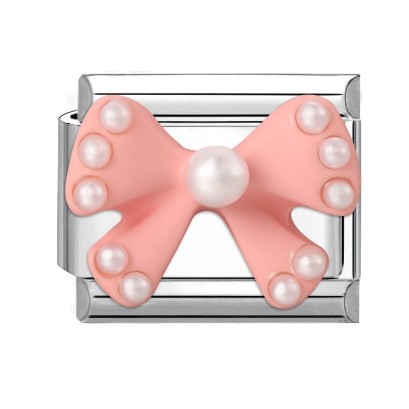 Fashion Colorful Bow Series Charm Bracelet Rose Flower Heart Cherry Y2K Bead Fit 9mm Bracelet Stainless Steel DIY Jewelry Gift