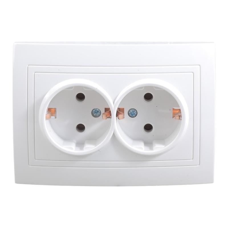 

Small 220-265V EU Double Ground Wall Plugs for Efficient Power Supply Use 1