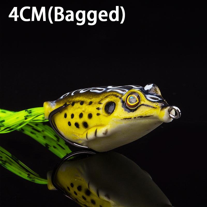 1Pcs Frog Bait Plastic Fishing Lure With Fishing Hooks Topwater Ray Frog Artificial 3D Eyes Fishing Tackle Accessory Fish Suppli