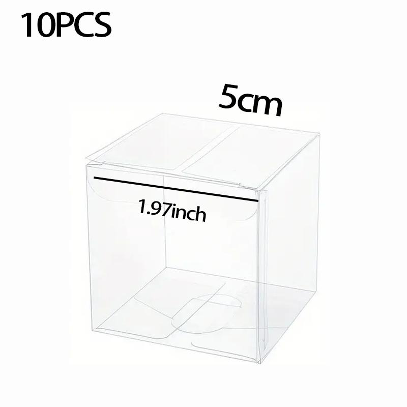 

10 шт. Пластиковая квадратная прозрачная коробка для конфет, подарочная коробка для шоколадных конфет, коробки для хранения ювелирных изделий, свадебная рождественская упаковка, подарочные коробки 10pcs