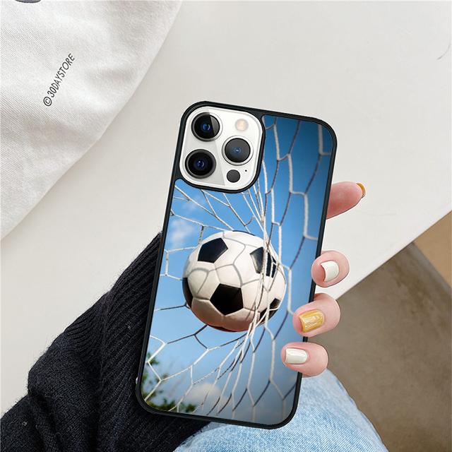 Fire Football Soccer Ball Phone Case For iPhone 17 Air 15 16 Cover 11 13 14 Pro Max 12 Plus Max Fundas