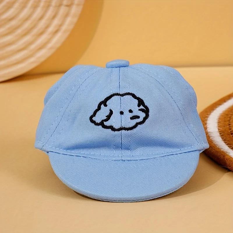 

1pc Adjustable Dog Sun Hat with a Cartoon Embroidery Design,Is Sunproof And Waterproof,Suitable for Medium Small Cats And Dogs синий