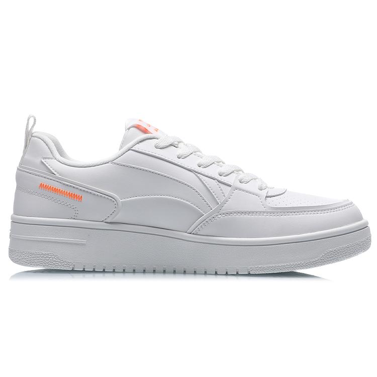 Li Ning Abrasion Resistant Breathable Low top Skateboard Shoes Men's White Orange AGCQ449-1