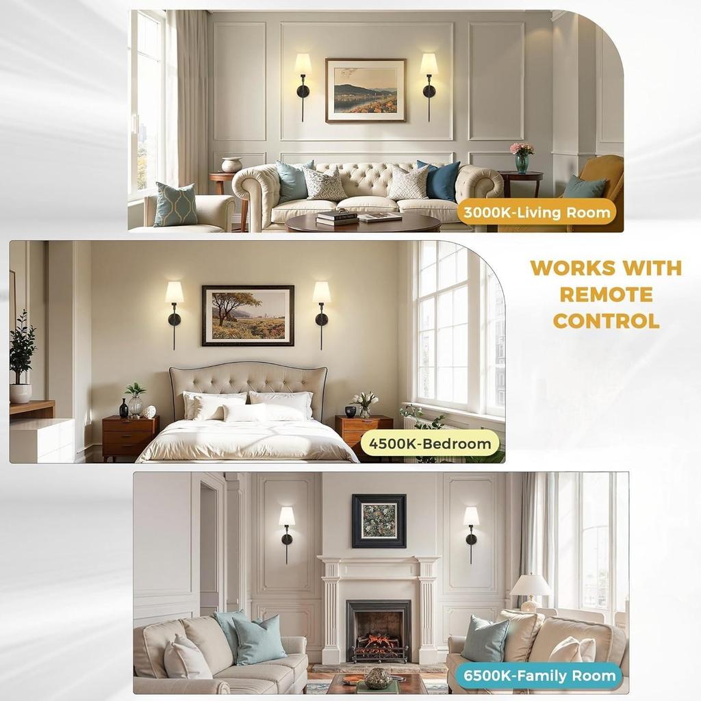 Nordic Wireless RGB Dimmable Ambiance Wall Lamp for Bedroom Sofa Stairs