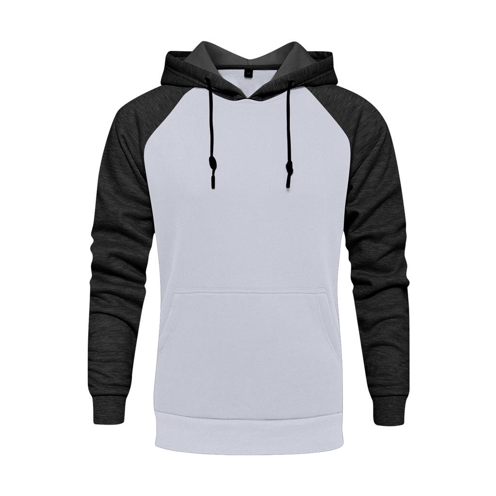 Street Man Loose Blank Fleece Sweater Men'S Large Long Sleeve Hoodie