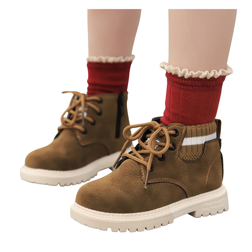 Children Kid Baby Girls Boys Boots  Sport Zip Short Bootie Casual Shoes