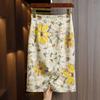 Womens Floral Print High Waist Pencil Midi Skirt
