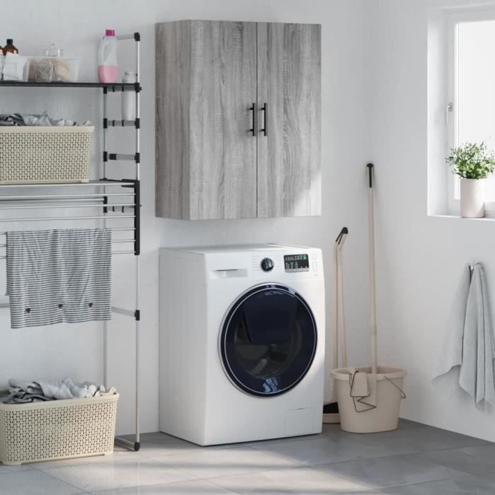 VidaXL Wall Cabinet Sonoma Grey 69.5x34x90 Cm 828450