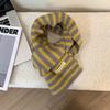 Scarf wool knitted autumn and winter new versatile thickened warm literary striped scarf shawl scarf