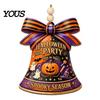 Easy Installation Decor Halloween USA Liberty Bell Ornament, 2D Acrylic Spooky Pumpkin Ornament Ghost Hanging Decoration for Wall Door Home