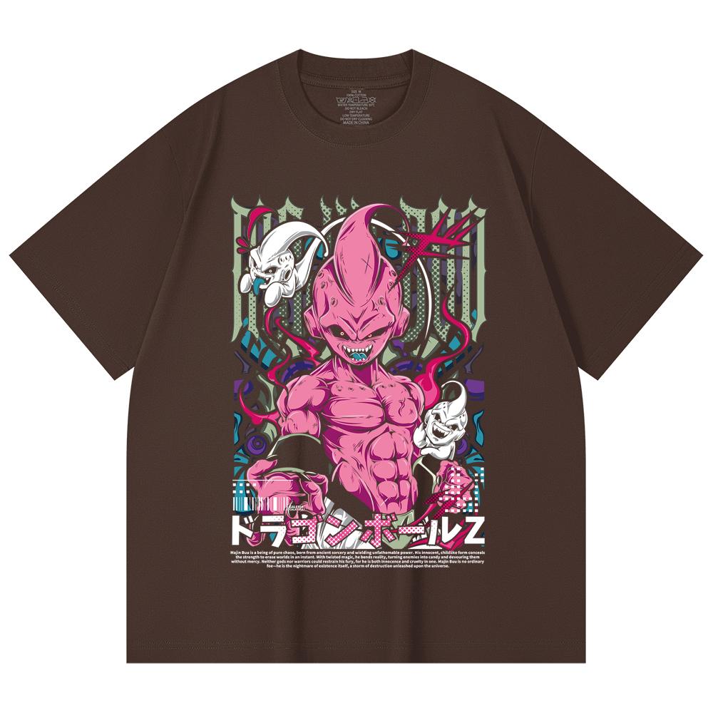 230 Gsm 100% Cotton Dragon Ball V67 Majin Buu Print Unisex Heavy Cotton T Shirt