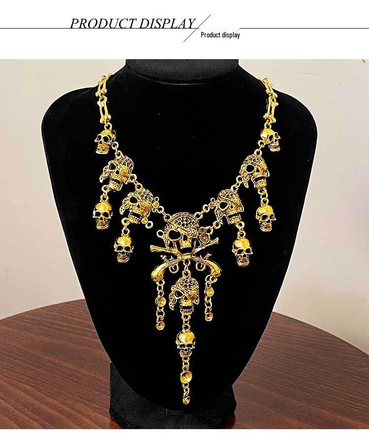 Collier à pampilles rétro style européen et américain pour Halloween