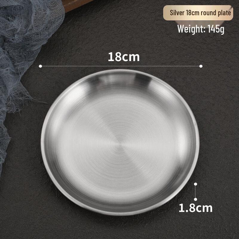 Korean Style 316 Stainless Steel Round Serving Plate