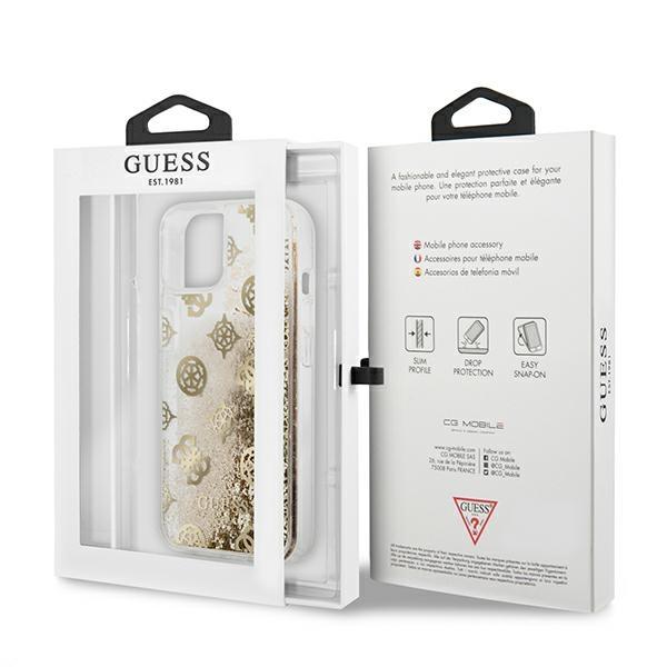 Guess Guhcp13Slgpego Iphone 13 Mini 5,4Złoty/Gold Hardcase Peony Liquid Glitter